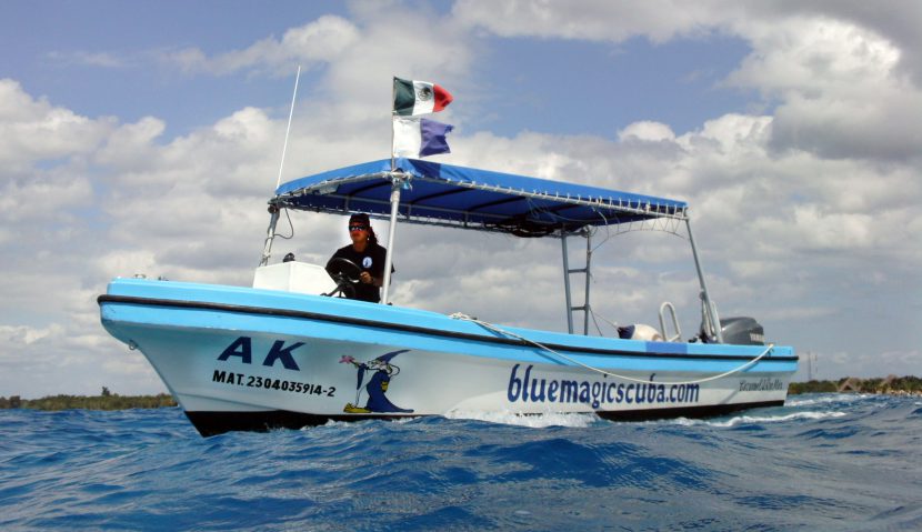The AK in the blue magic waters of Cozumel