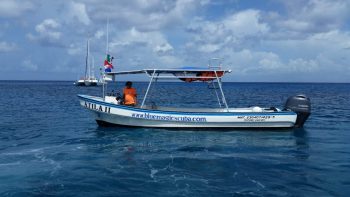 The Atila 2 in the blue magic waters of Cozumel