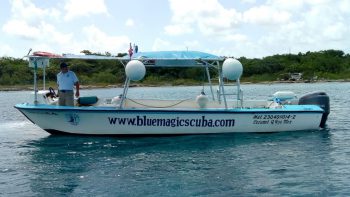 The Enigma just off the shore of Cozumel